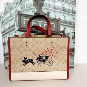 Coach CE645 Lunar New Year Dempsey Carryall With Rabbit And Carriage
